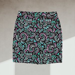 Banana Republic Swirl Pattern Pencil Skirt Sz 0 Petite, like new!